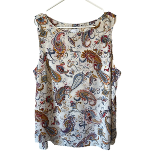 J. Jill Paisley Print Sleeveless Top Size XL